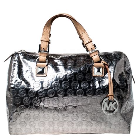 michael kors metallic purse cheap|silver crossbody bag designer.